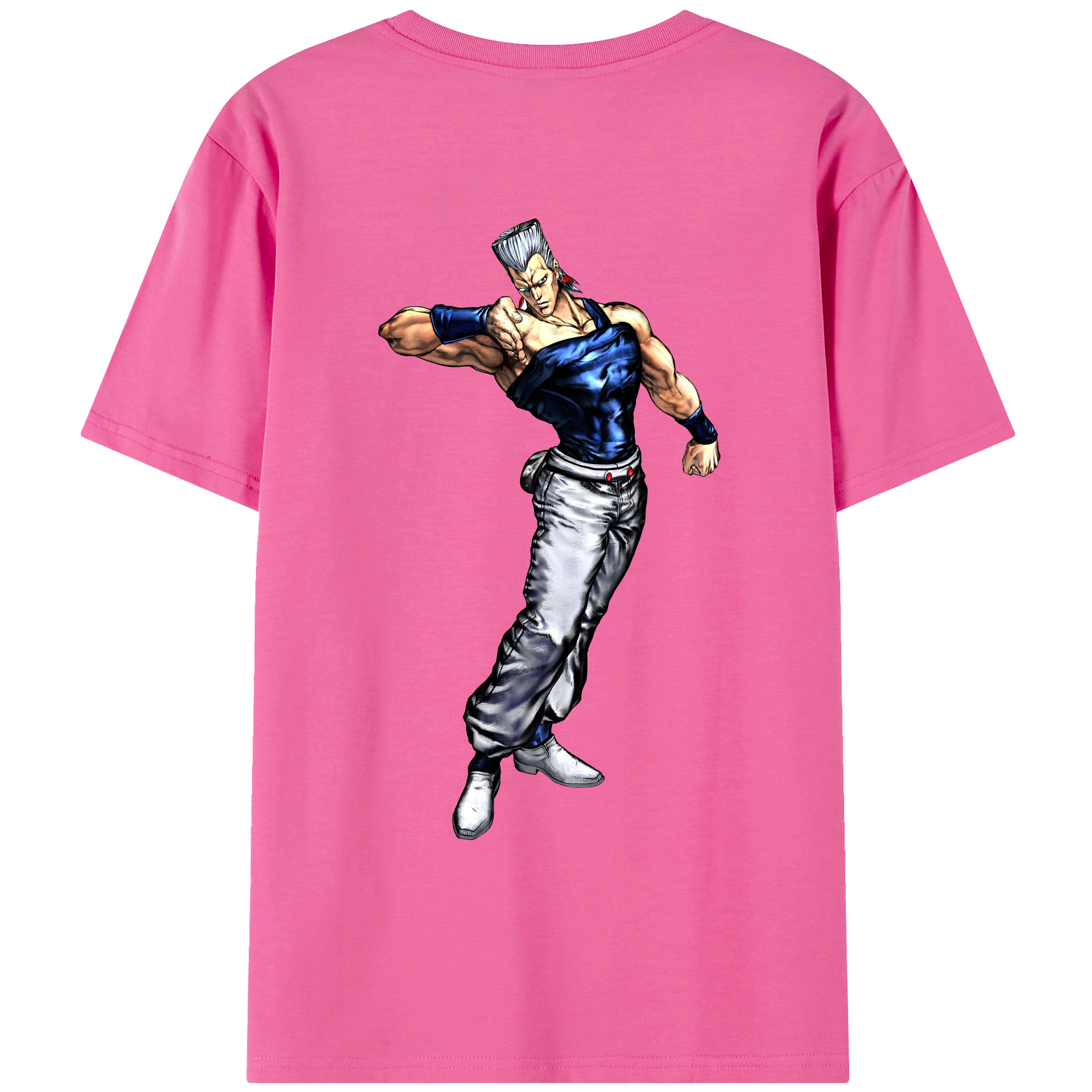 （画像用） ジョジョの奇妙な冒険 ジャン＝ピエール?ポルナレフ JoJo's Bizarre Adventure Jan Pierre Polnareff レディース半袖Tシャツ(バックプリント)
